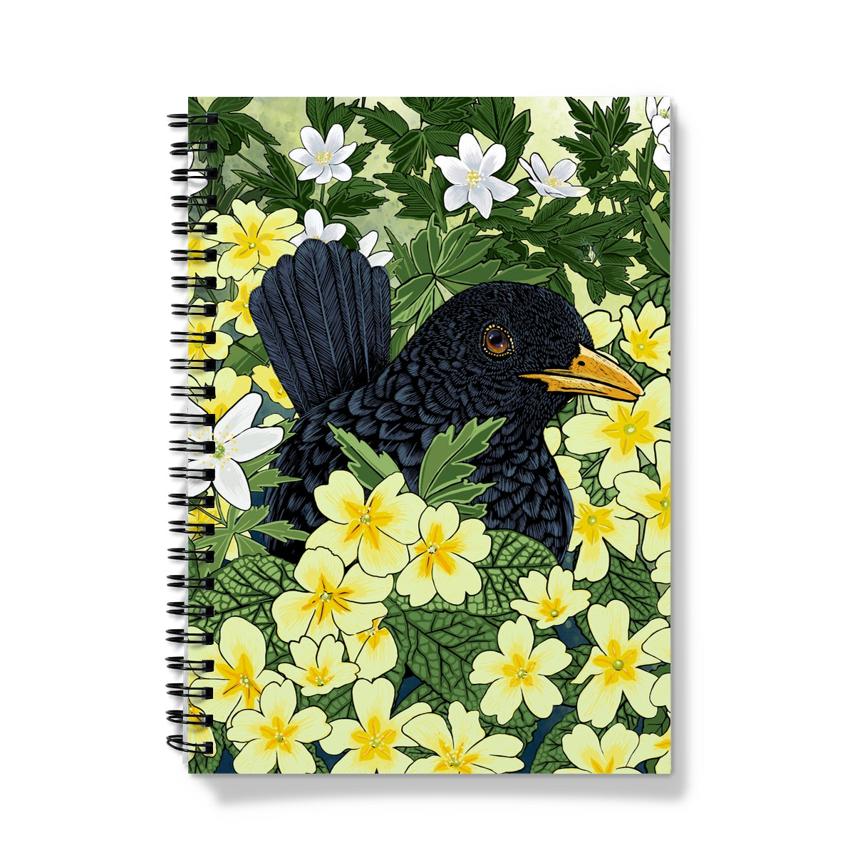 Blackbird and Primrose Spiral Bound Notebook