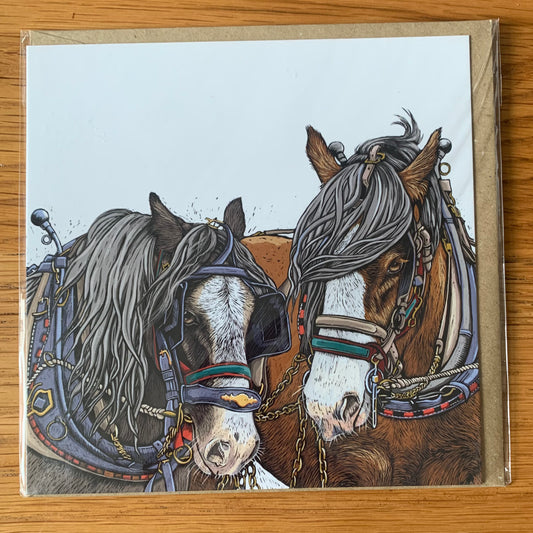 Shire Horses Greeting Card