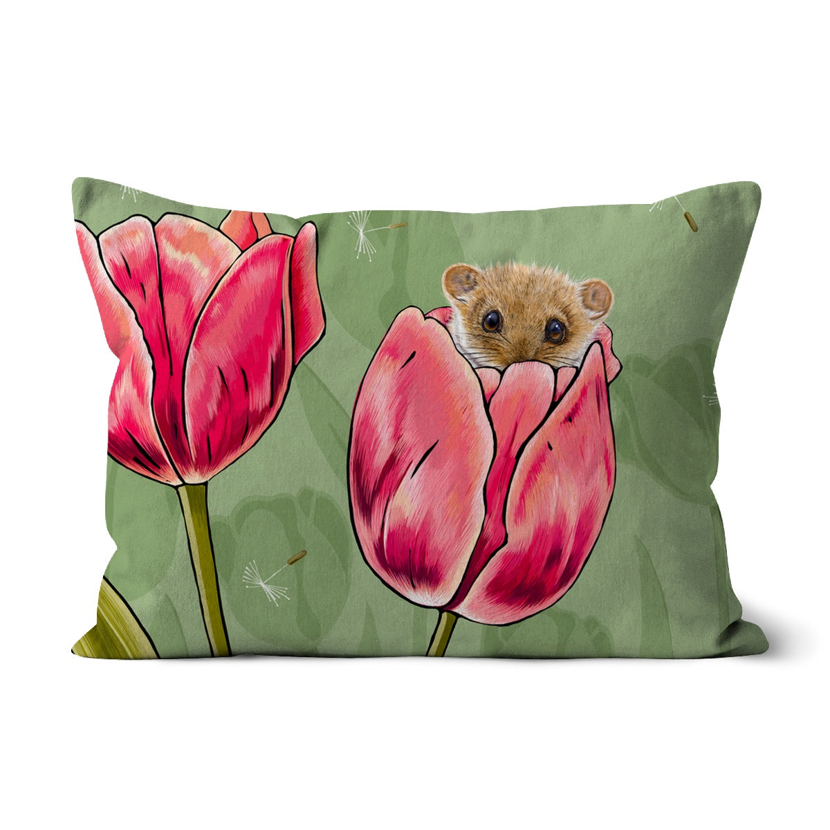 Dormouse and Tulip Cushion