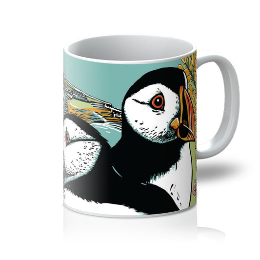 Clifftop Puffins Mug