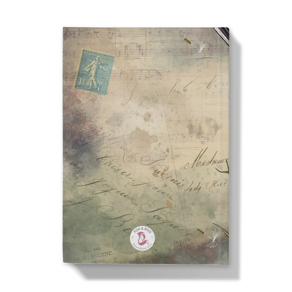 Long tailed Tit Hardback Notebook Journal featuring an illustration of a Long tailed Tit bird on the cover.