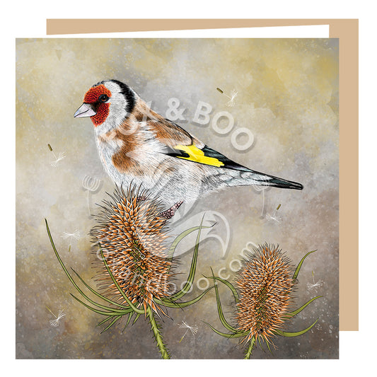 Goldfinch and Teasel Greeting Card