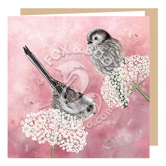 'Long Tailed Tits' Greeting Card