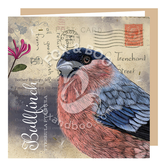 ‘Victoria’s Attic’ Bullfinch Greeting Card