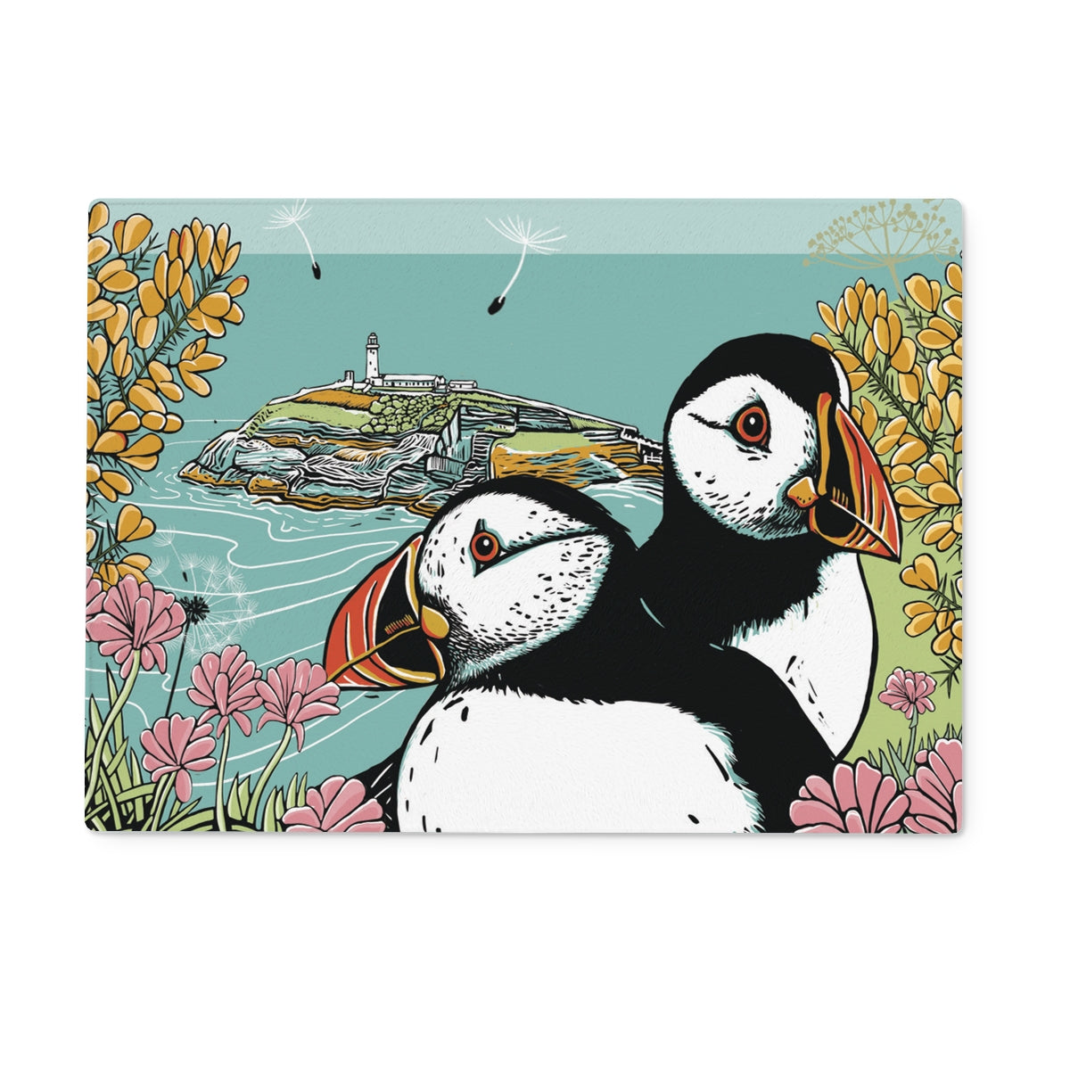 Puffins Tempered Glass Chopping Board