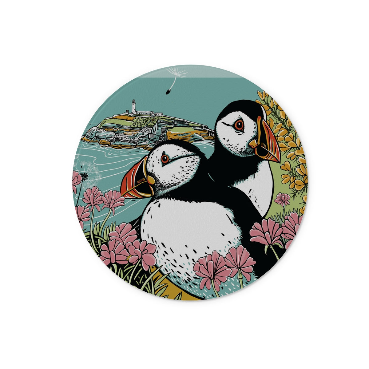 Puffins Tempered Glass Chopping Board