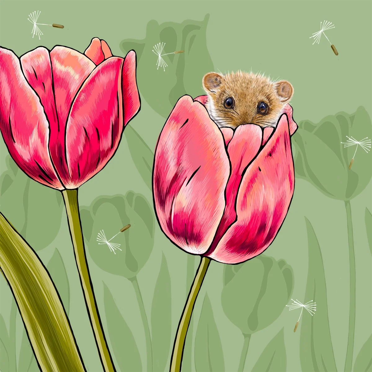 Dormouse and Tulips