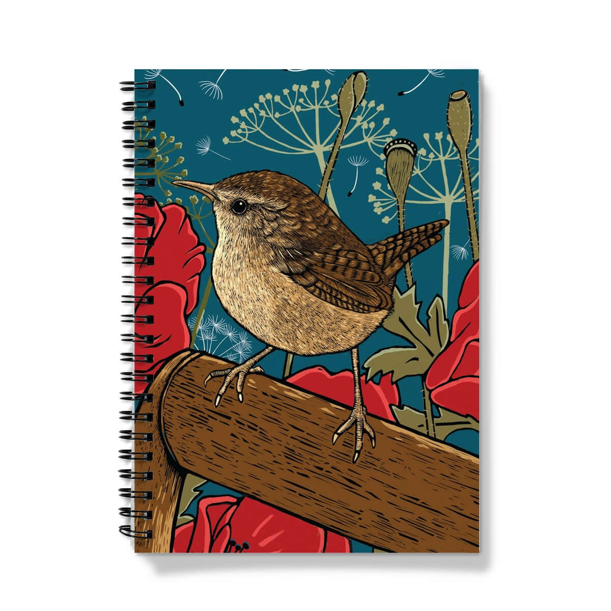 Poppies & Wren Spiral Bound Noteboo