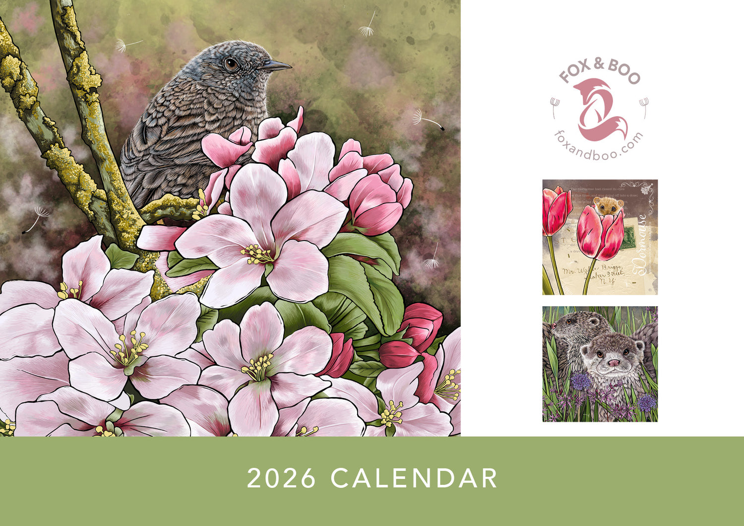 Fox & Boo 2026 A4 Wall Calendar