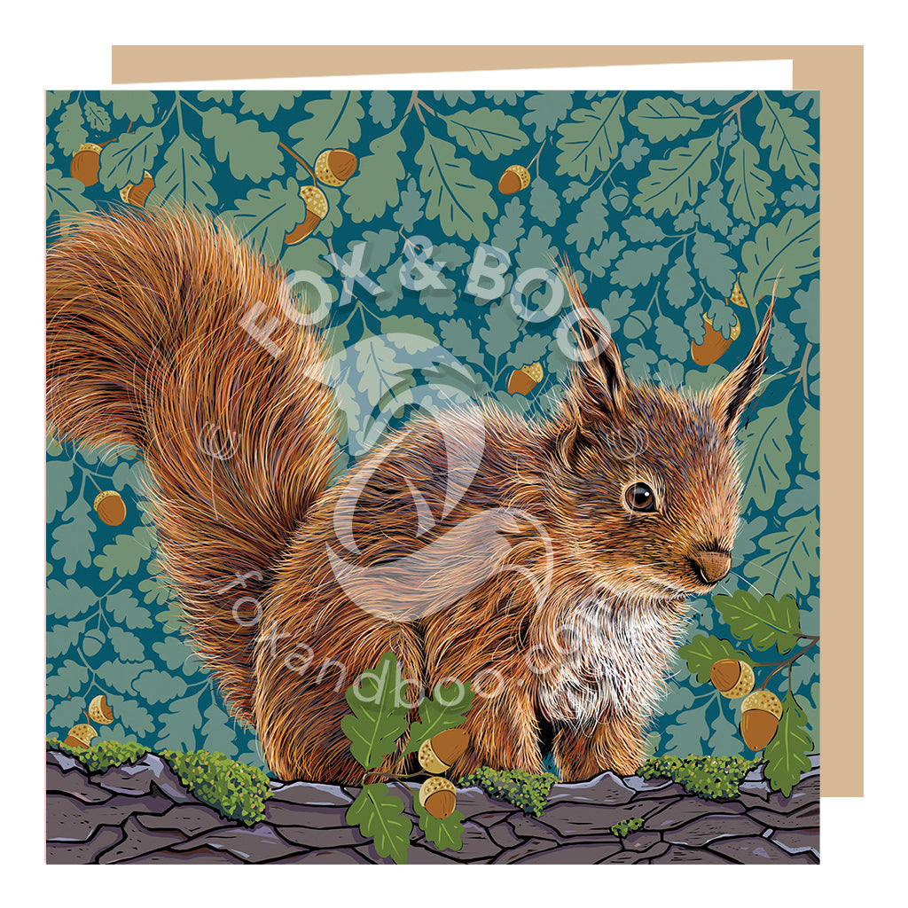 Woodland Red Squirrel Greeting Card