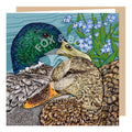 Mallard Duck and Forget-me-not Greeting Card illustrated by Fox & Boo