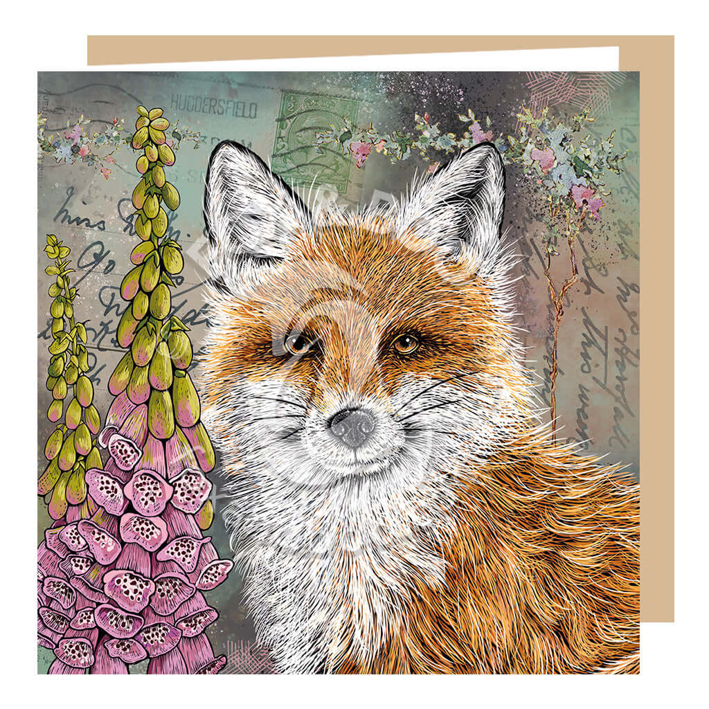 Vintage Style Fox Greeting Card