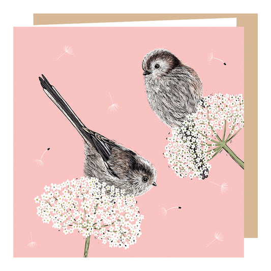 Long Tailed Tits Greeting Card by Fox and Boo