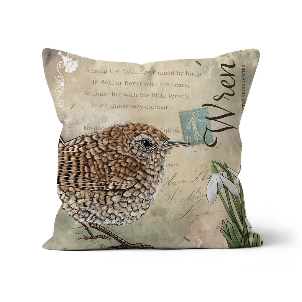 Vintage Style Wren Cushion