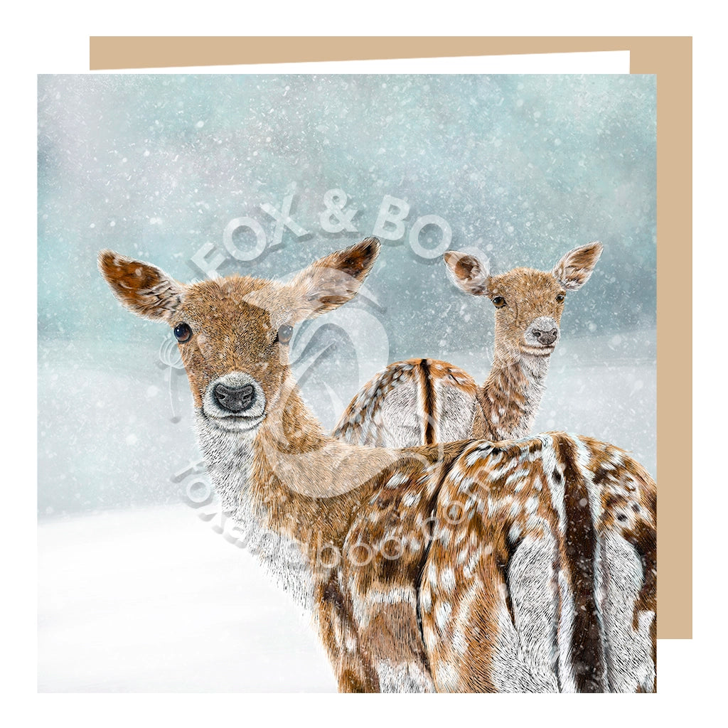 Winter Woodland Deer Greeting Card