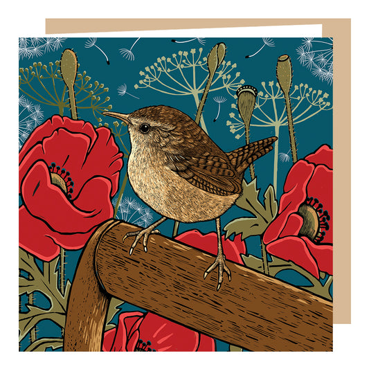 Wholesale 'Poppies and Wren' Card