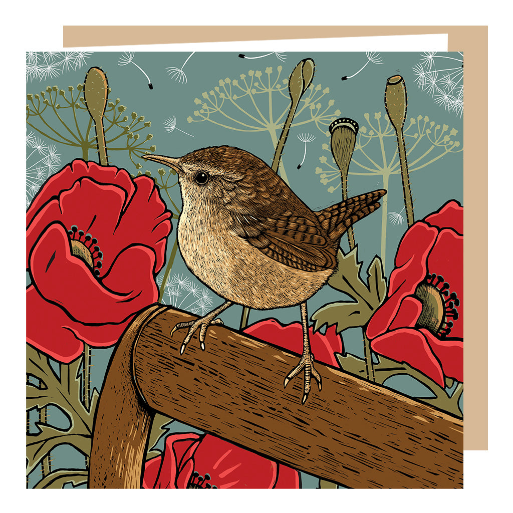 Wholesale 'Poppies and Wren' Card