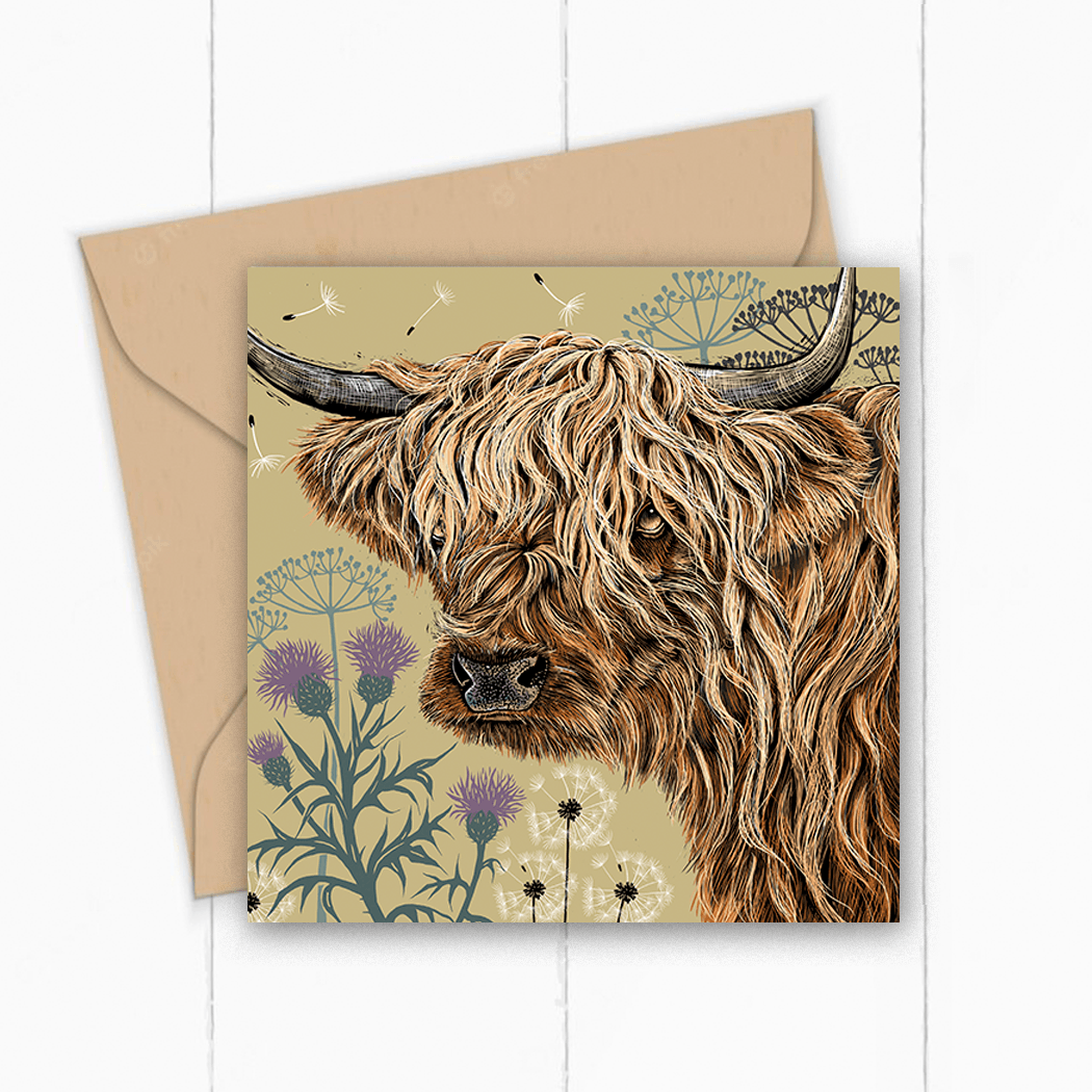 Thistle &#39;n&#39; Coo Greeting Card by Fox &amp; Boo