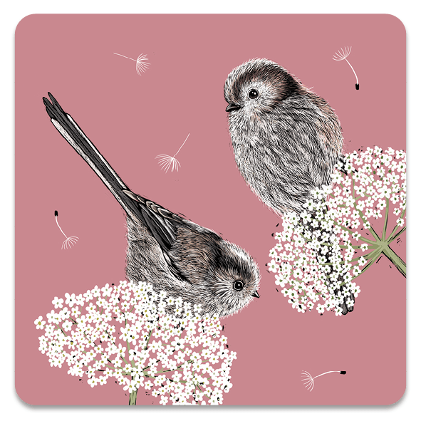 Long Tailed Tits Coaster by Fox and Boo