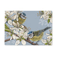 Rectangular blue tits tempered glass chopping board by Fox and Boo